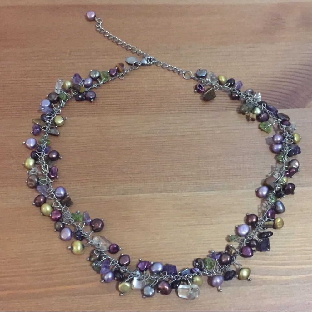 Multi color choker necklace